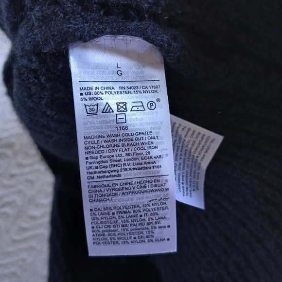 old navy ♡ wool blend cocoon turtleneck tunic length black soft cozy sweater - Picture 7 of 8